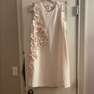 Chico's Cream Floral Appliqué Dress